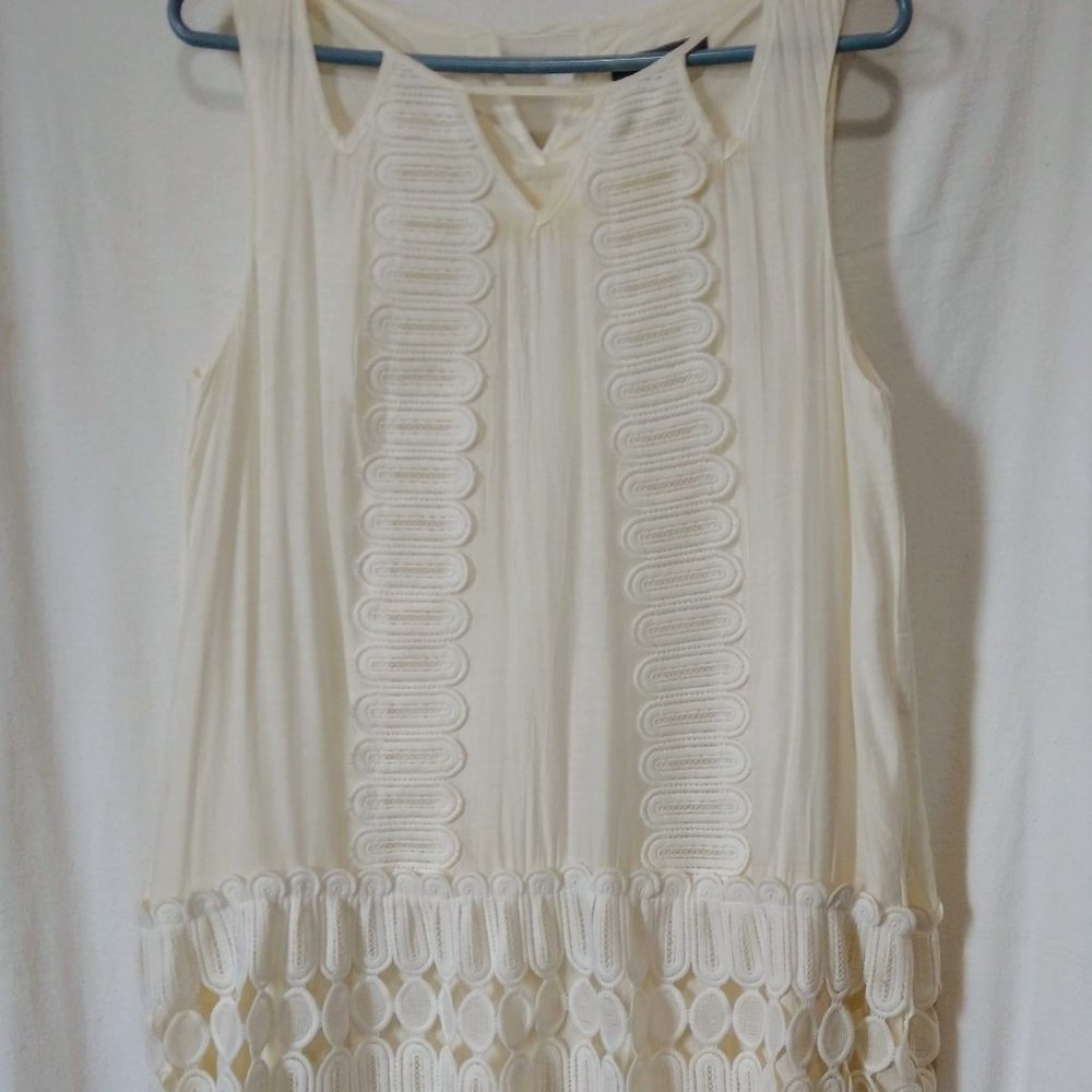 Gracia Cutwork Embriodery Cotton and Silk Shift Dress SZ Medium